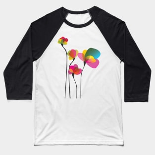 Abstract Flowers Baseball T-Shirt